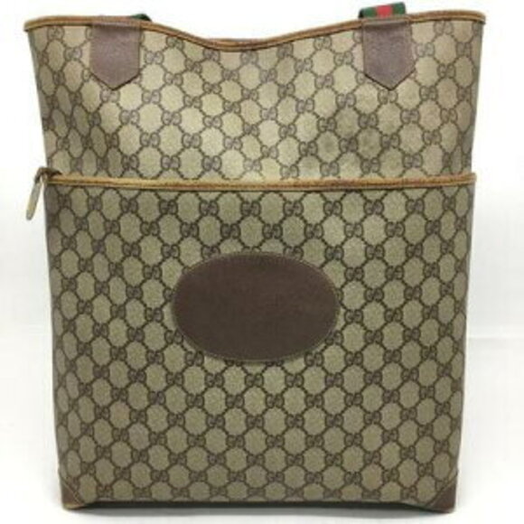 Gucci Tote Bag Sherry Line Beige Brown no - Picture 2 of 8